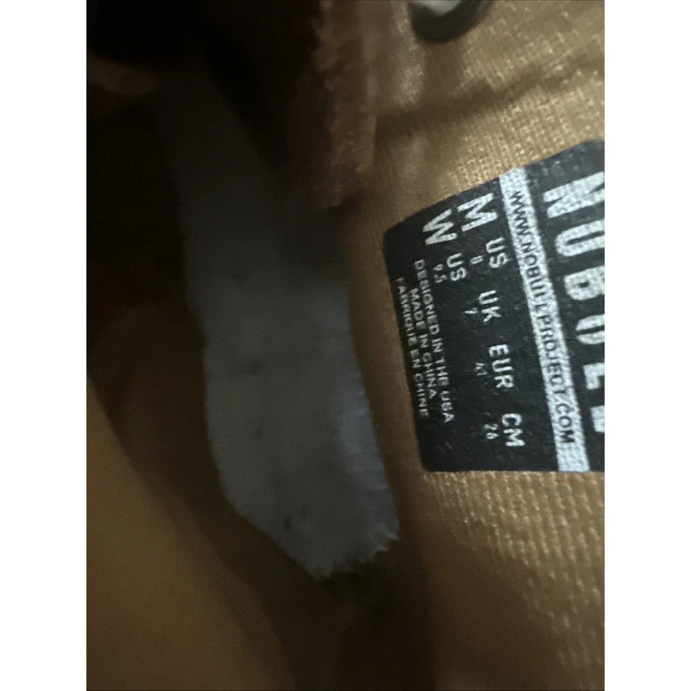 No Bull Women's 9.5 Men's 8‎  Camel Brown Trainer Boots Leather Look Laces